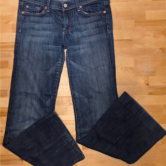 7 For All Mankind dojo Dark Blue Boot Cut Jeans - Picture 3 of 3